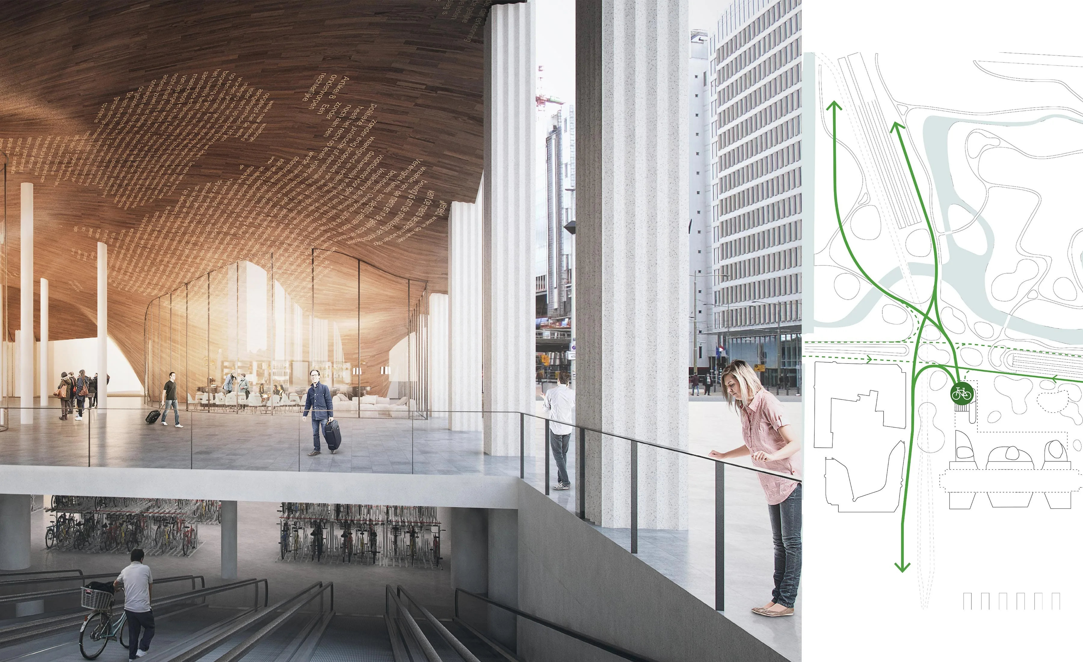 Entree Stadshal en fietsenkelder