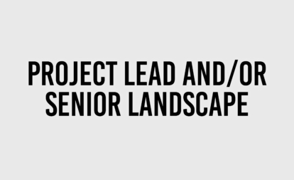 Project lead and:or senior landscape